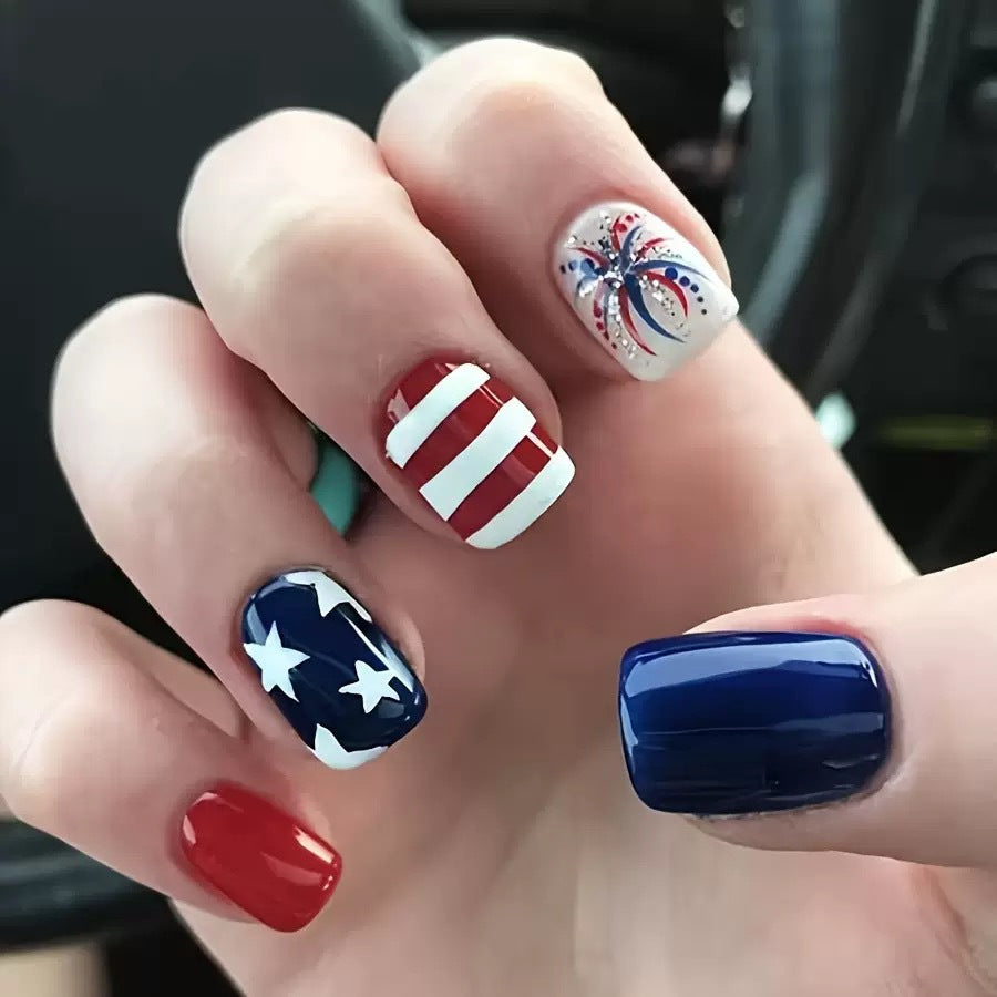 Patriotische Gel-Nagelkunstverlängerungen Brehn