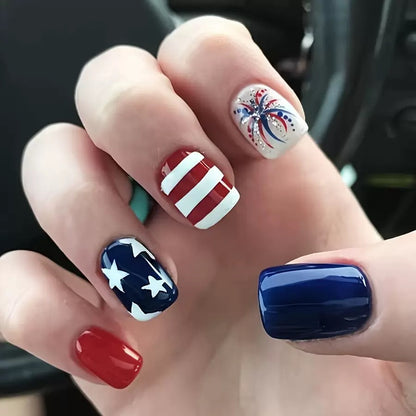 Patriotische Gel-Nagelkunstverlängerungen Brehn