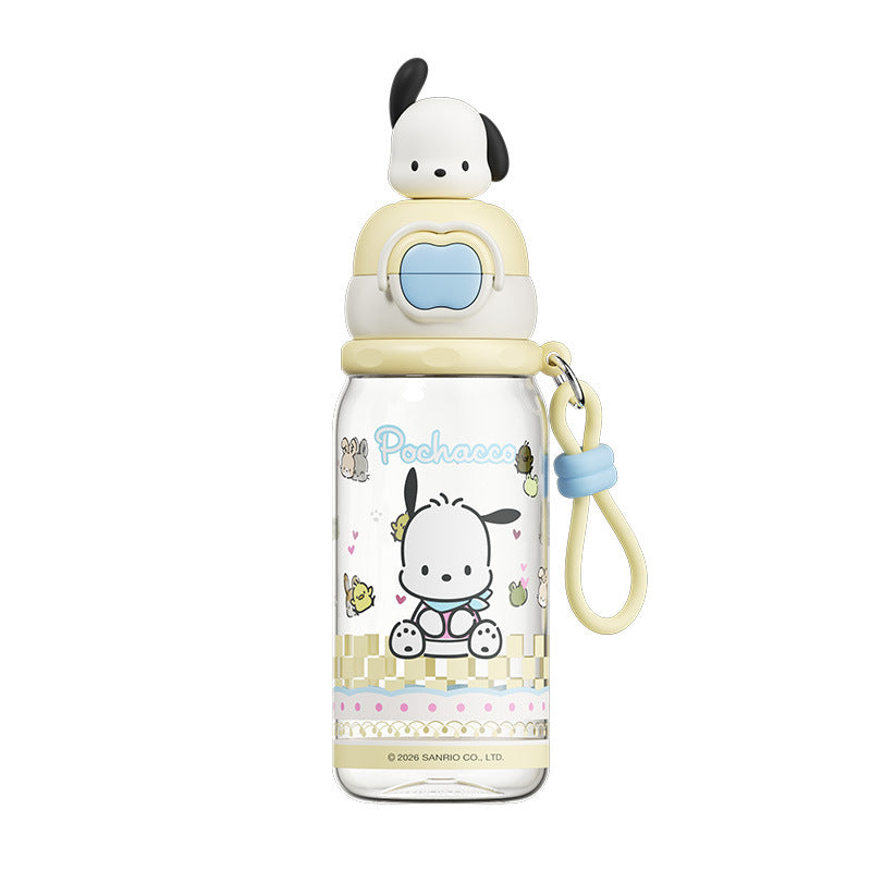 Damen Trinkflasche mit interaktivem Deckel und süßem Pochacco-Design Brehn