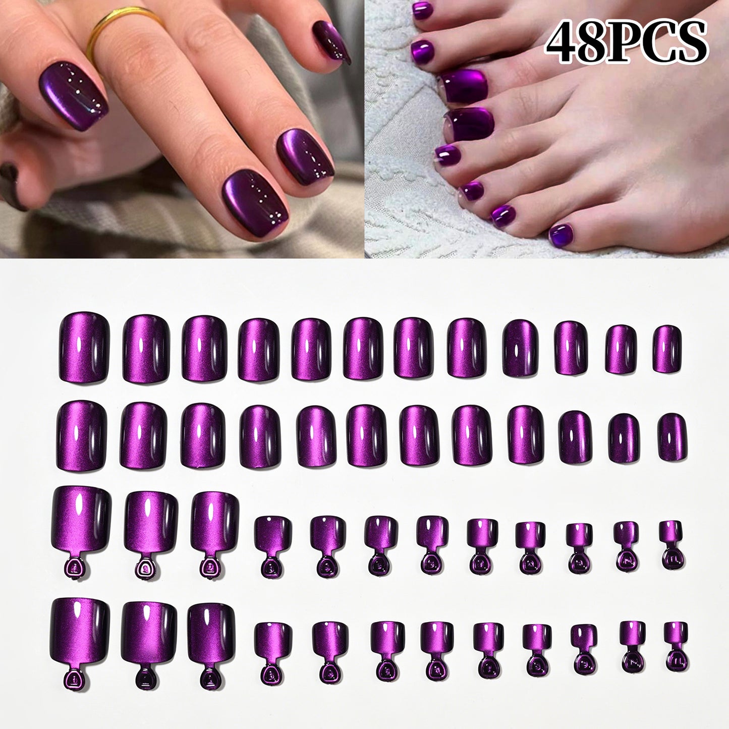 Premium Glossy Press-On Nail Tips Set Brehn