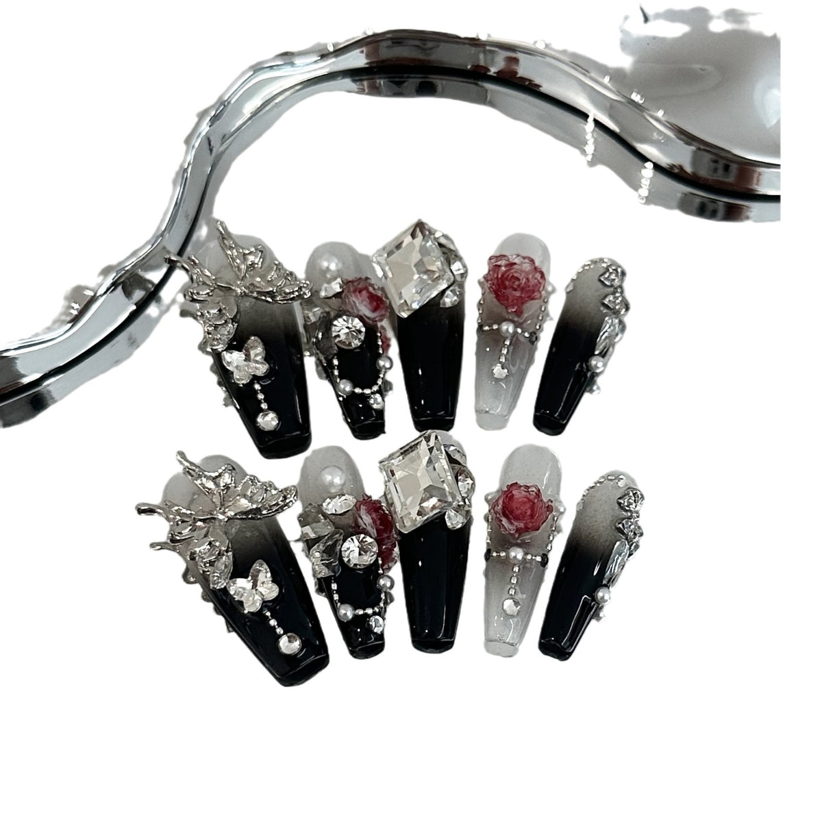 Künstlerisches Glam Nagelset
