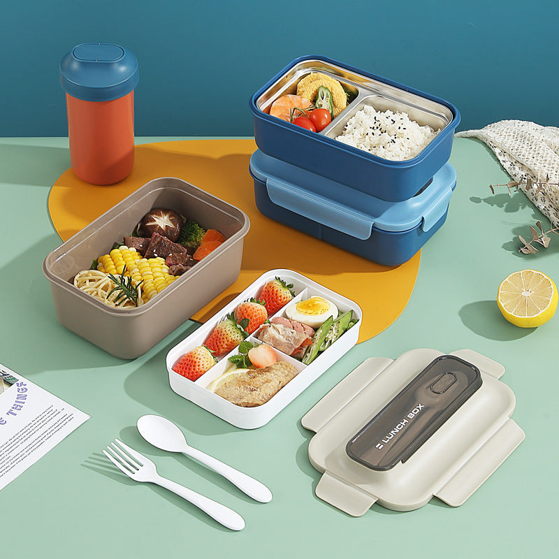 Vielseitige Auslaufsichere Bento Lunchbox mit Eingebautem Besteckset