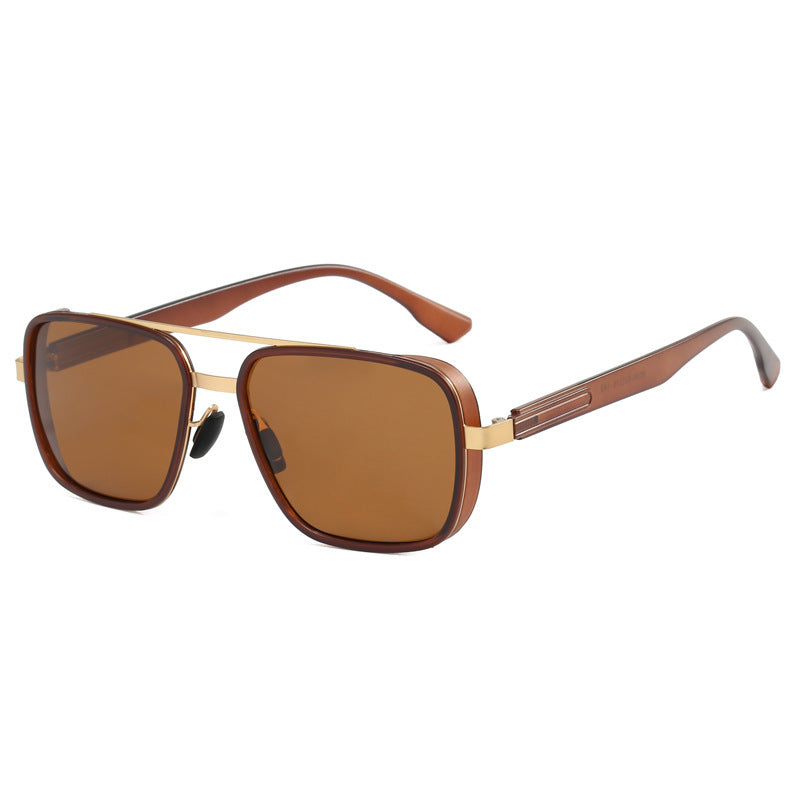 Damen elegante quadratische Sonnenbrille mit hochwertigem Metallrahmen Brehn