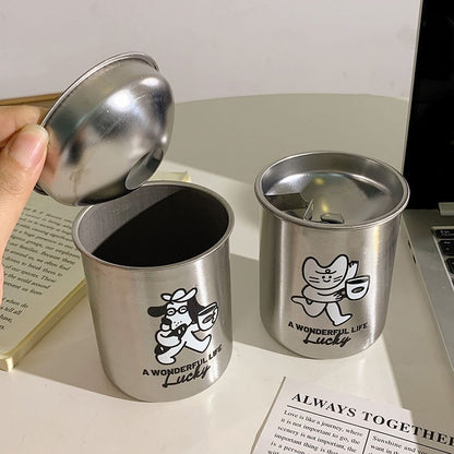 Edelstahl Aschenbecher mit Charmantem Design Brehn