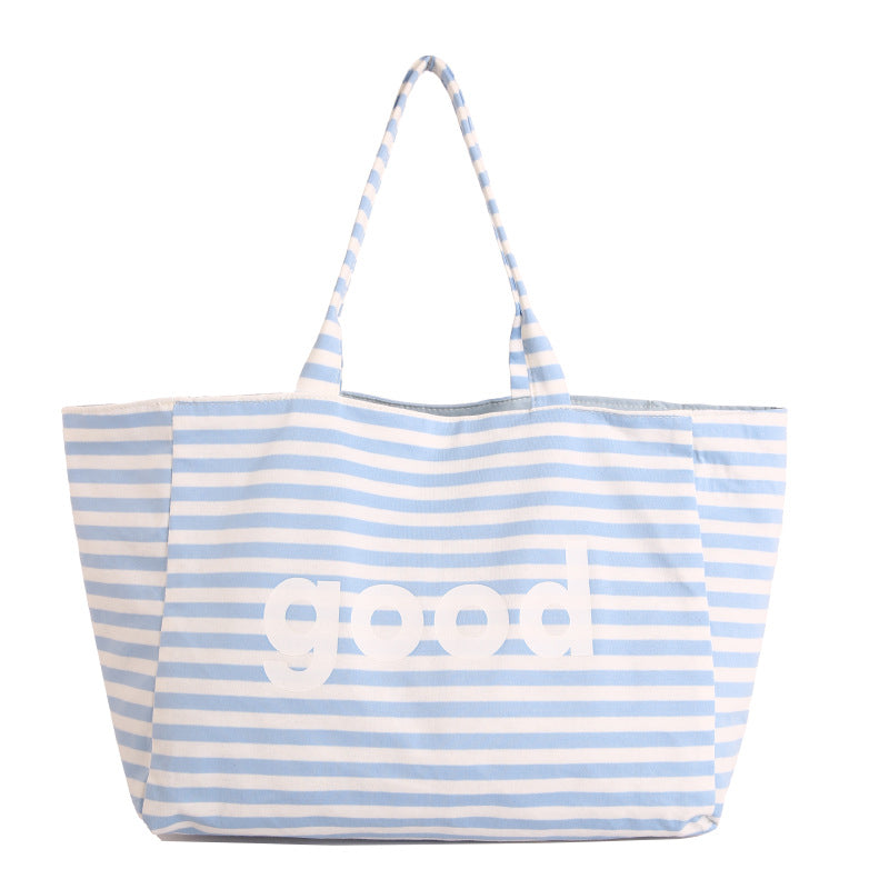 WoSpacious Canvas Strandtas Brehn