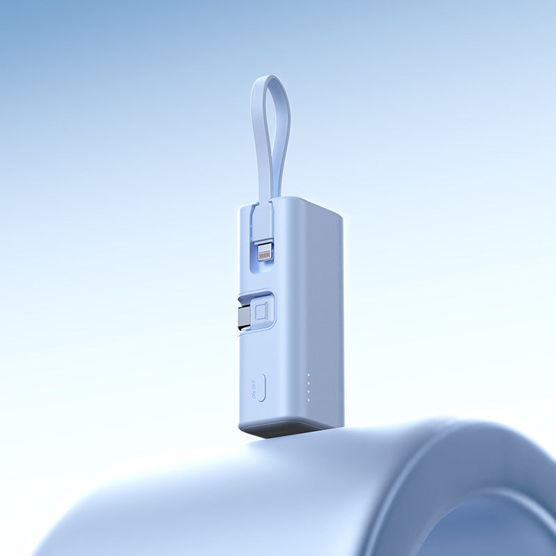 Mini Powerbank mit Integriertem Ladekabel und LED-Anzeige Brehn