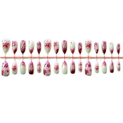 Elegante Blumen Press-On Nagelkunst Set