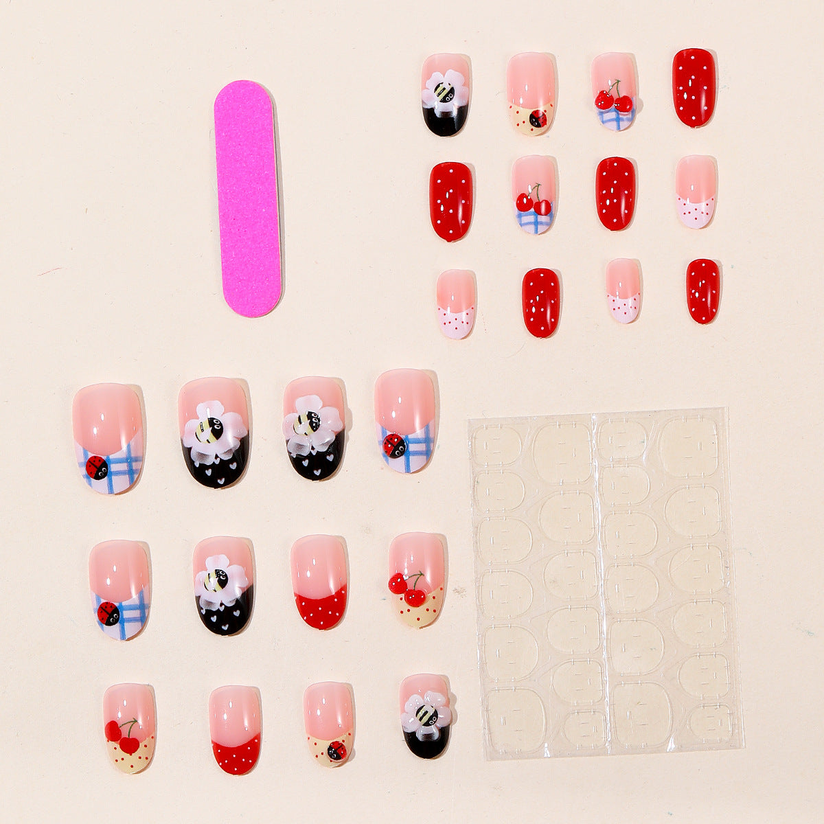 Dekoratives 3D Obst- und Insekten-Nagelkunst-Set Brehn