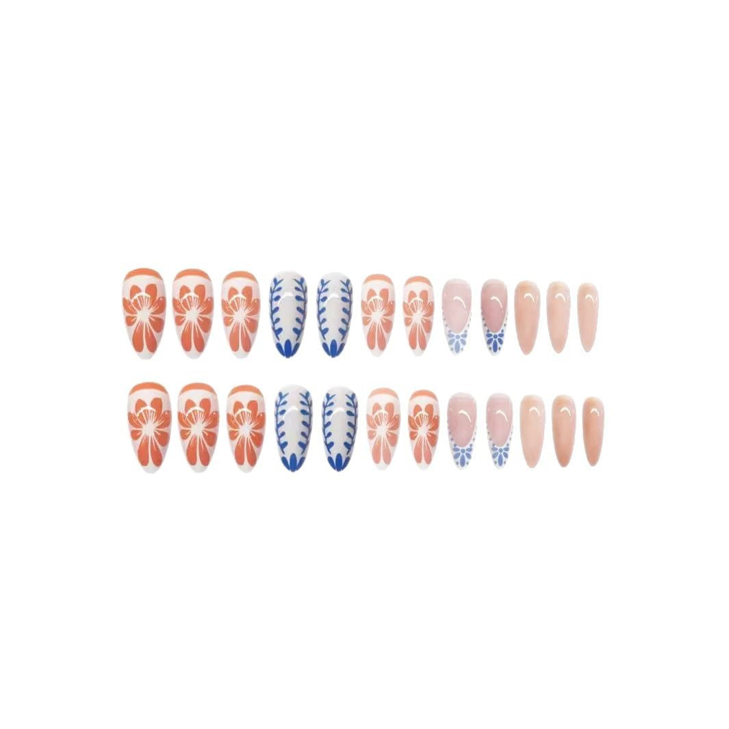 Floral Abstract Press-On Nail Set Brehn