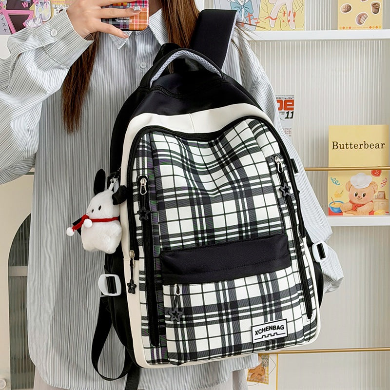 Stylische Karierte Muster Rucksack Brehn