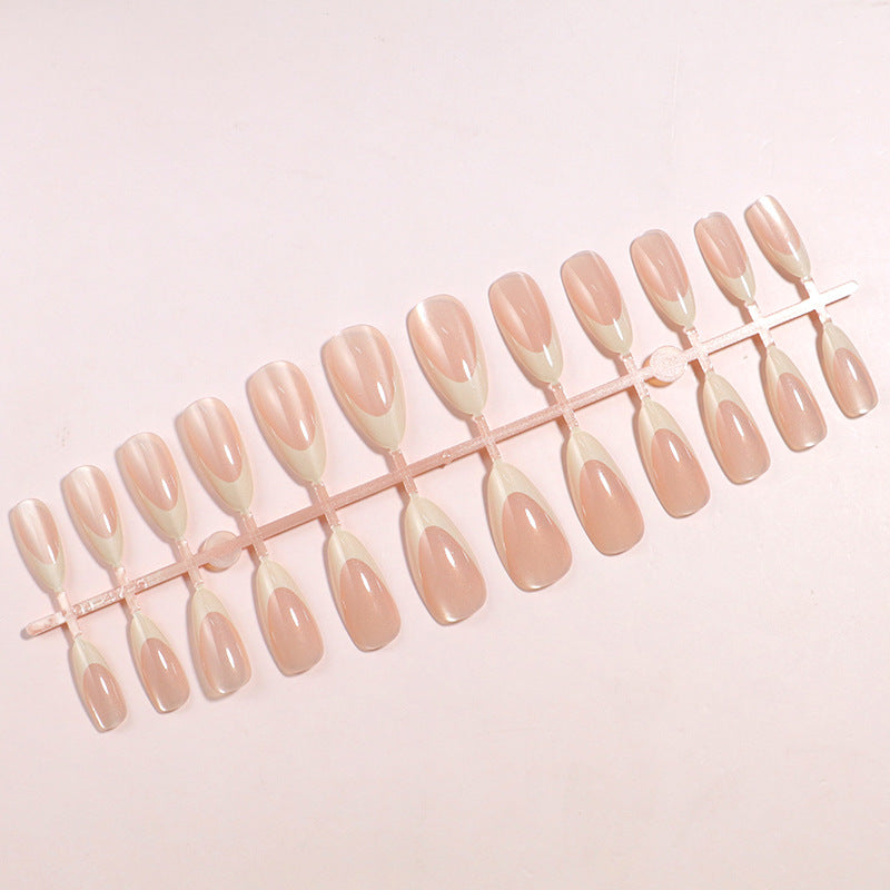 Glänzendes Langes Mandel-förmiges Press-On Nail Set Brehn
