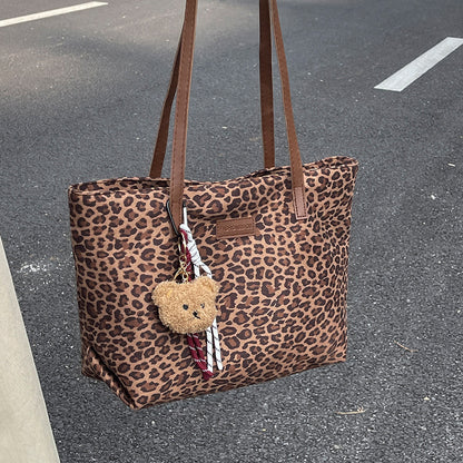 Leopardenmuster Canvas Einkaufstasche