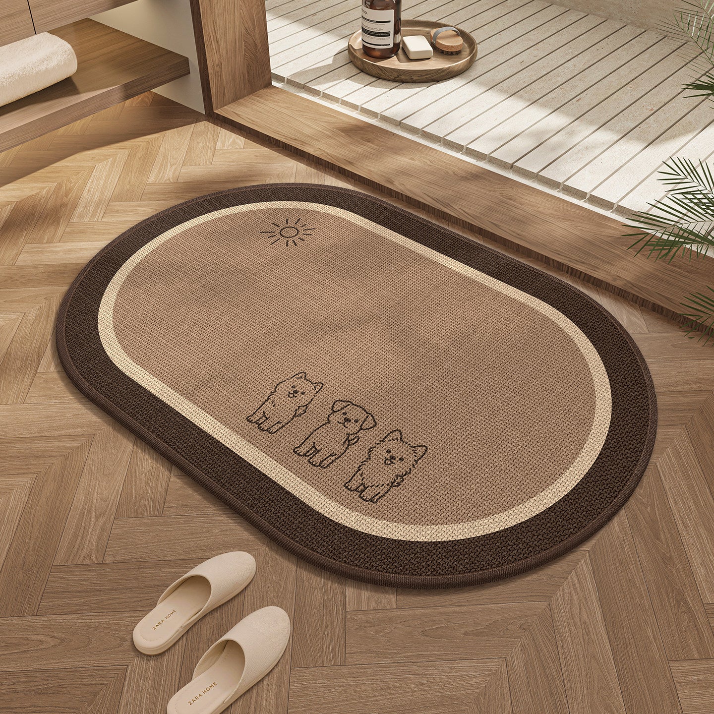 Süßes Katzen-Design Badezimmermatte Brehn