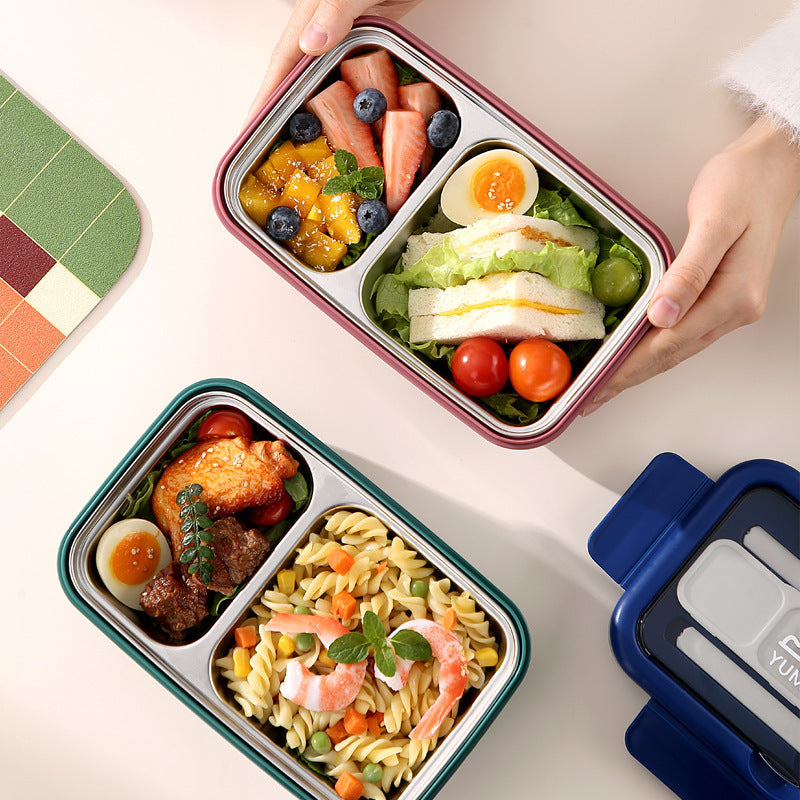 Stilvolle Mehrfach-Fach Bento Lunchbox mit integriertem Besteck