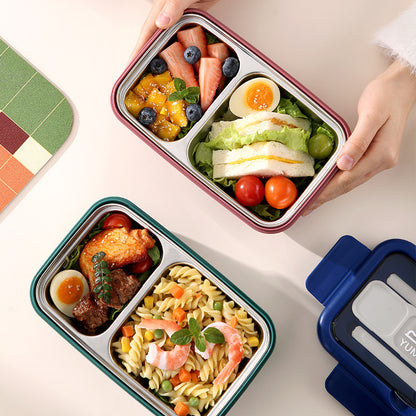 Stilvolle Mehrfach-Fach Bento Lunchbox mit integriertem Besteck