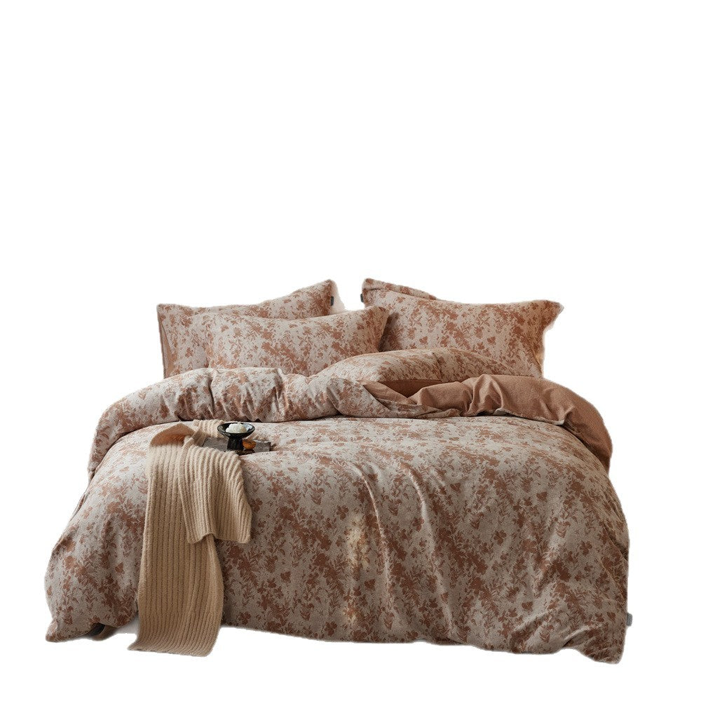 Bettwäsche-Garnitur im Jacquard-Vintage-Look mit Ton-in-Ton Blumenrelief