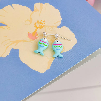 Verspielt Fisch Charm Ohrringe Brehn