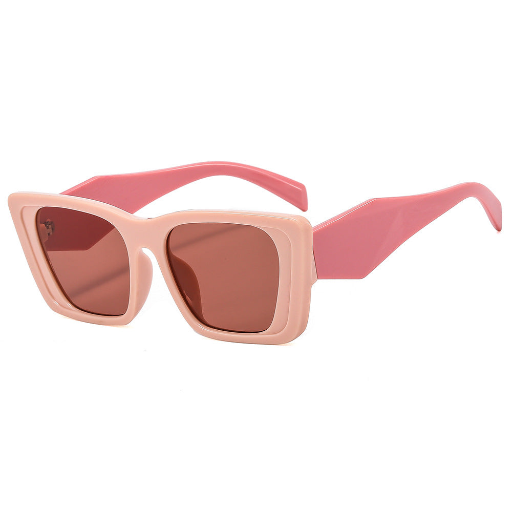 Damen oversized Designer-Sonnenbrille mit futuristischem Rahmen Brehn