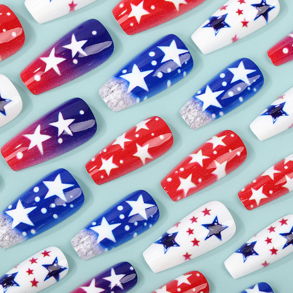 Kunstnägel Set mit patriotischen Stern-Designs Brehn