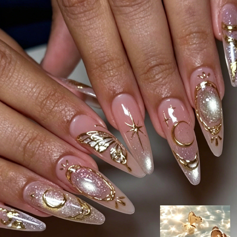 Premium Glitter Ombre Press-On Nails Brehn
