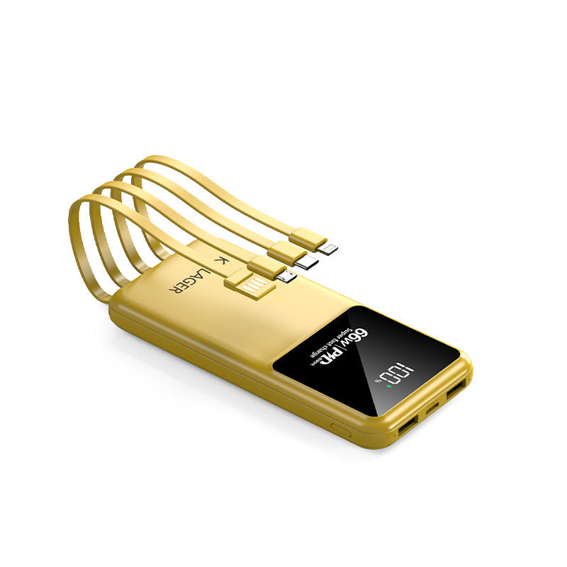 Multifunktionale Powerbank mit Integrierten Ladekabeln und Lcd-Anzeige Brehn