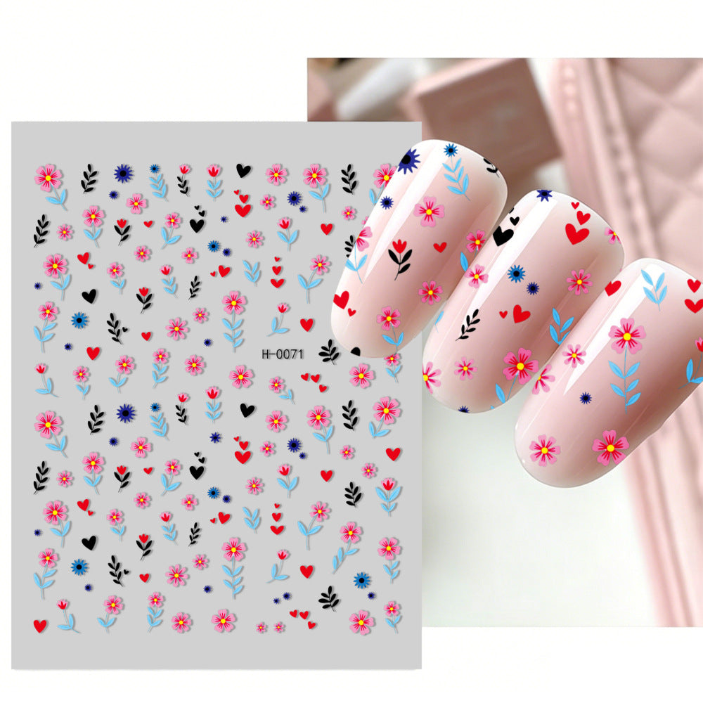 Florales Design Nagelkunst Aufkleber Set