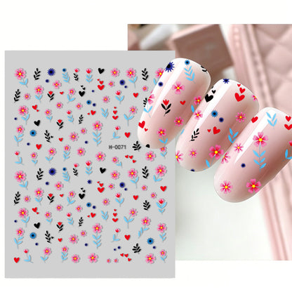Florales Design Nagelkunst Aufkleber Set