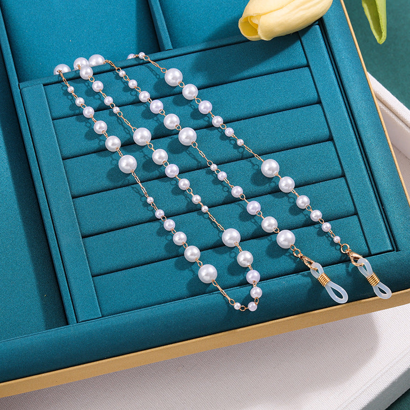 Elegante Perlenkette Brillenband Brehn