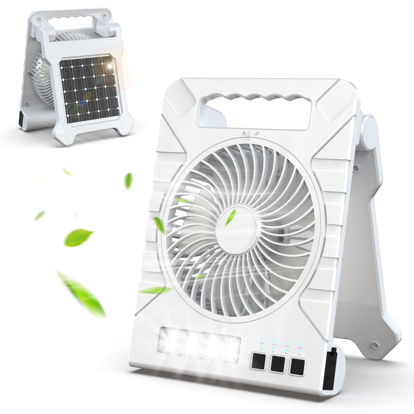 Unisex Solarbetriebener Hochleistungsventilator mit LED-Beleuchtung Brehn