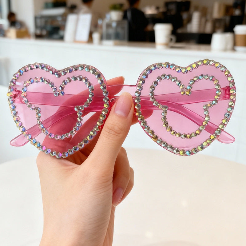 Rhinestone-besetzte herzförmige Sonnenbrille Brehn 1787141236