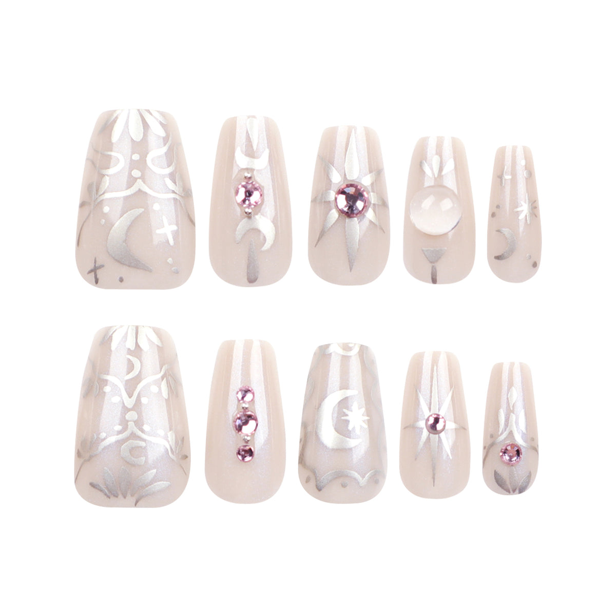 Künstliche Nagelkunst mit eleganten Strass- und Glitzereffekten Brehn