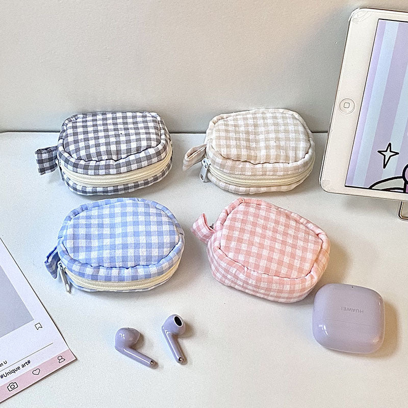 Handgefertigte Kosmetiktasche Im Gingham-Design Brehn