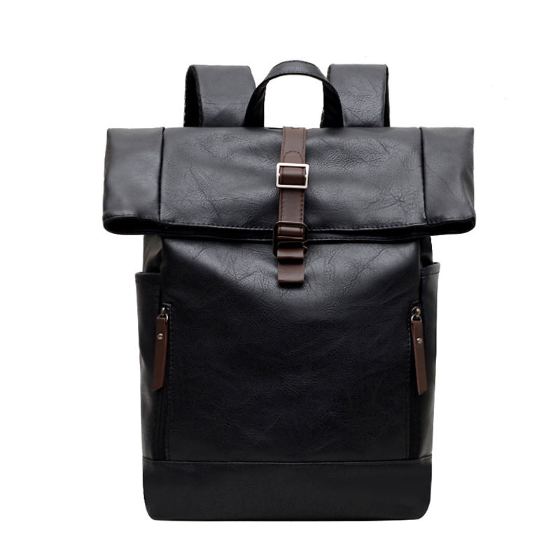 Vintage Leder Rolltop Rucksack Brehn
