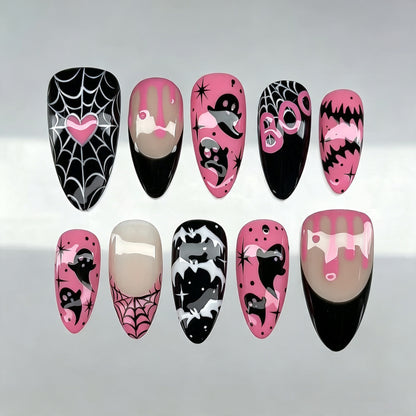 Künstlerisches Halloween-Themen Press-On Nagelkunst Set
