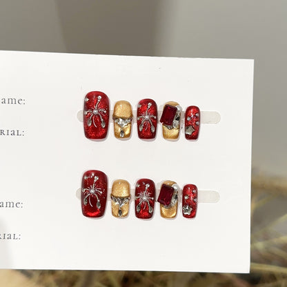 Themen Press-On Nagelkunst Set mit Spinnenakzenten