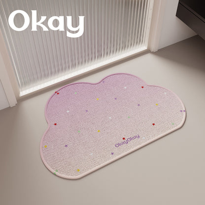 Cloud-Shaped Plush Microfiber Absorbent Non-Slip Bath and Entry Rug