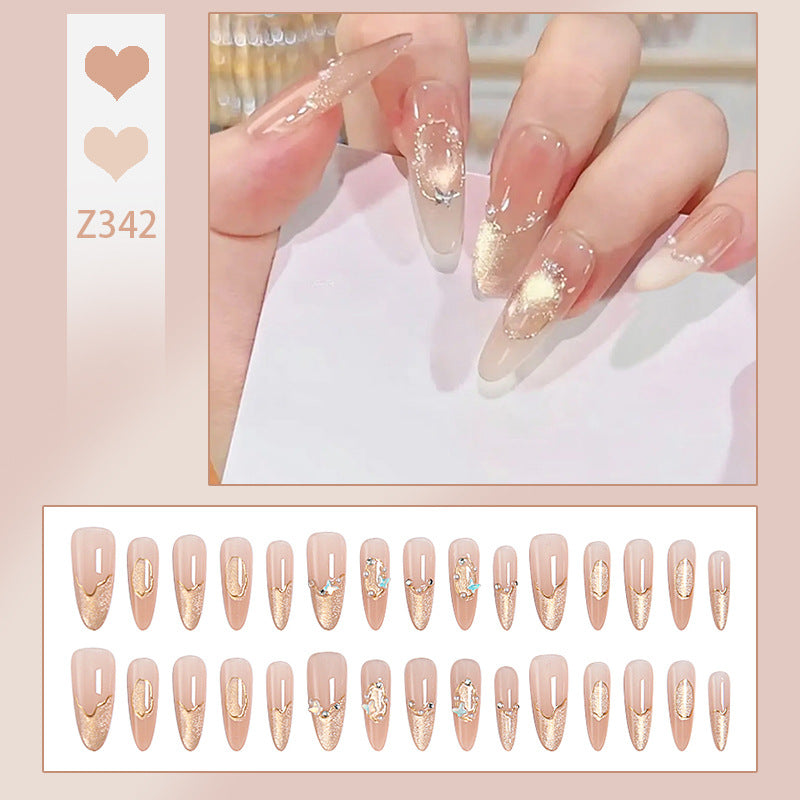 Kunstnagelset mit elegantem Gold-Glitzer-Design Brehn
