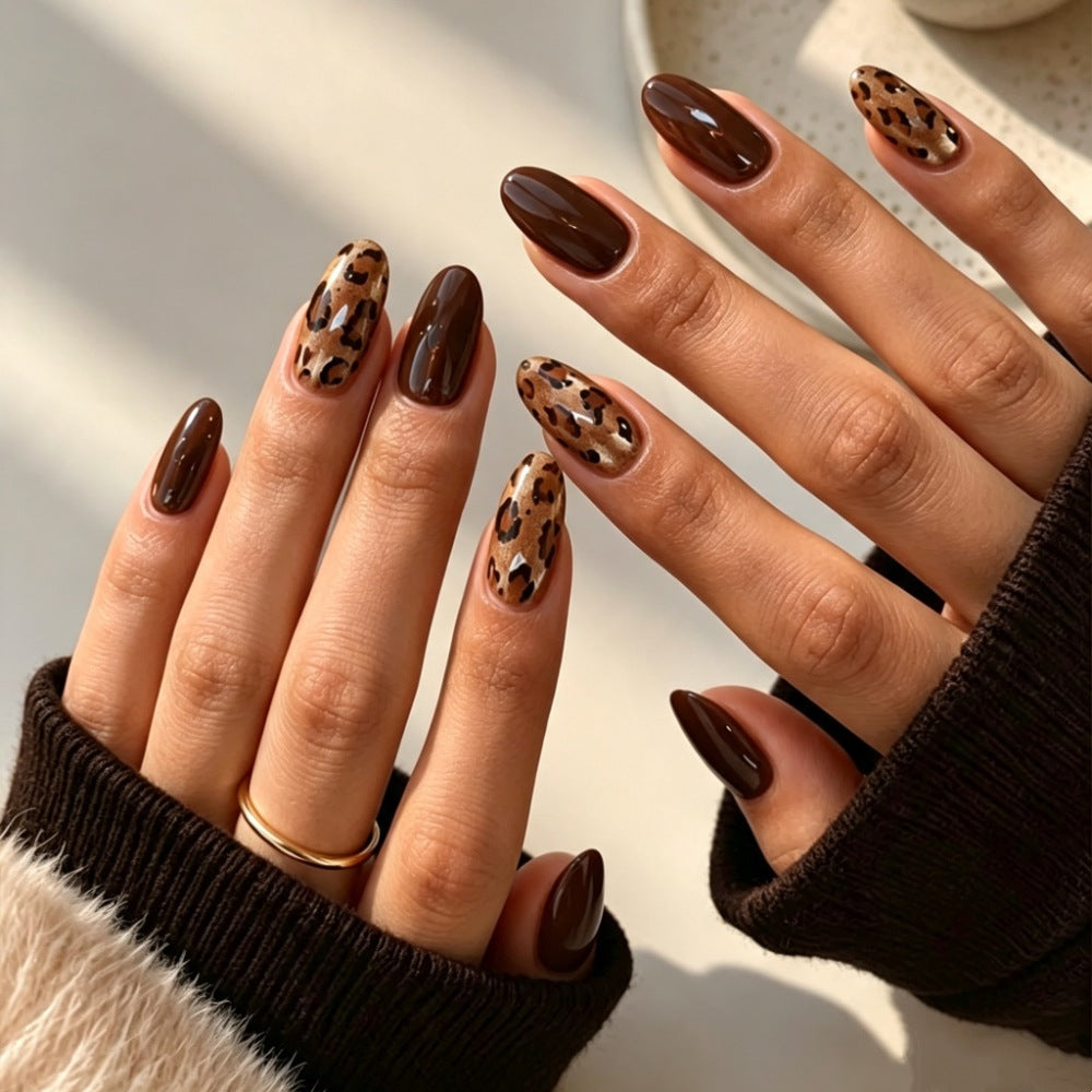 Luxe Leopard Print Press-On Nail Set Brehn