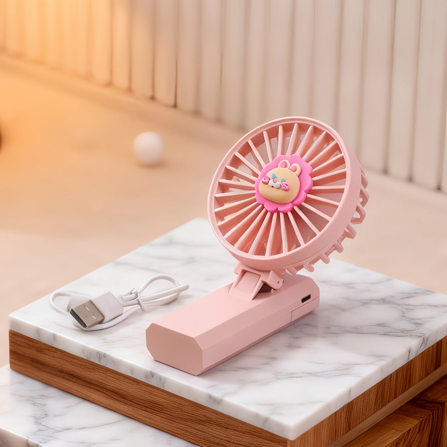 Frauen Tragbarer Mini Handventilator mit Süßem Löwendesign Brehn