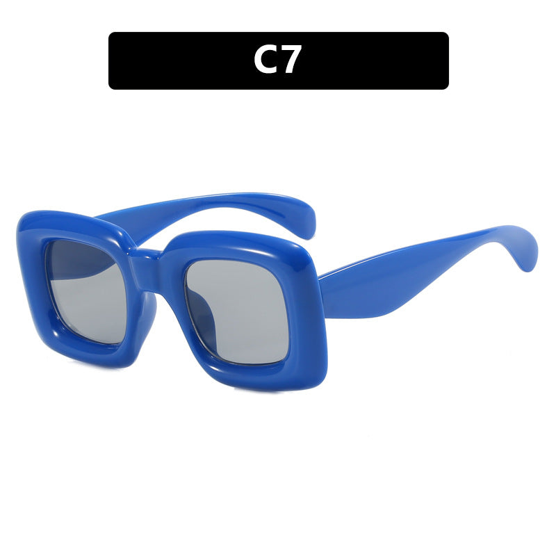 Damen stilvolle quadratische Sonnenbrille mit breitem Rahmen Brehn
