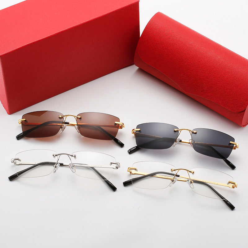 Damen modische Halbrahmen-Sonnenbrille mit stilvollem Metallrahmen Brehn