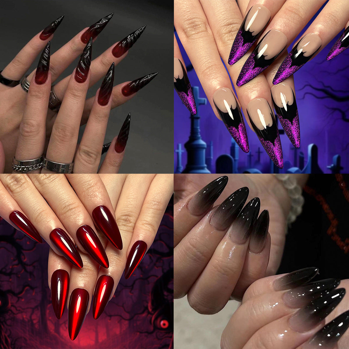 Kunstvolle Nagelverlängerungen mit kreativen Augen-Design Brehn