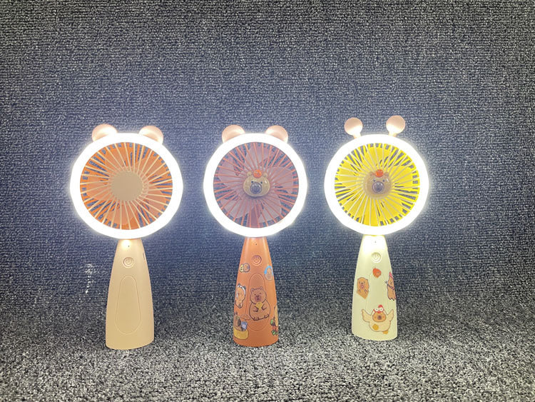 Unisex Tragbarer Handventilator mit LED-Beleuchtung und Tiermotiv Brehn