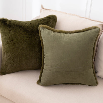Plüsch-Faux-Fur-Quadrat- und Lendenkissen-Set mit weichem Mikrofaser-Rücken