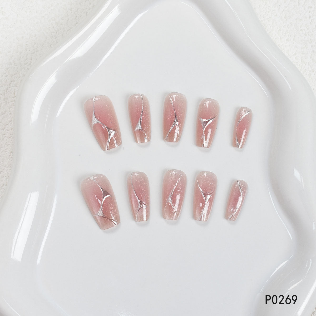 Premium Künstlerische Press-On Nagelset Brehn