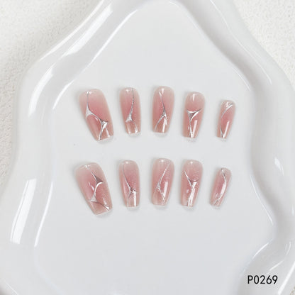 Premium Künstlerische Press-On Nagelset Brehn