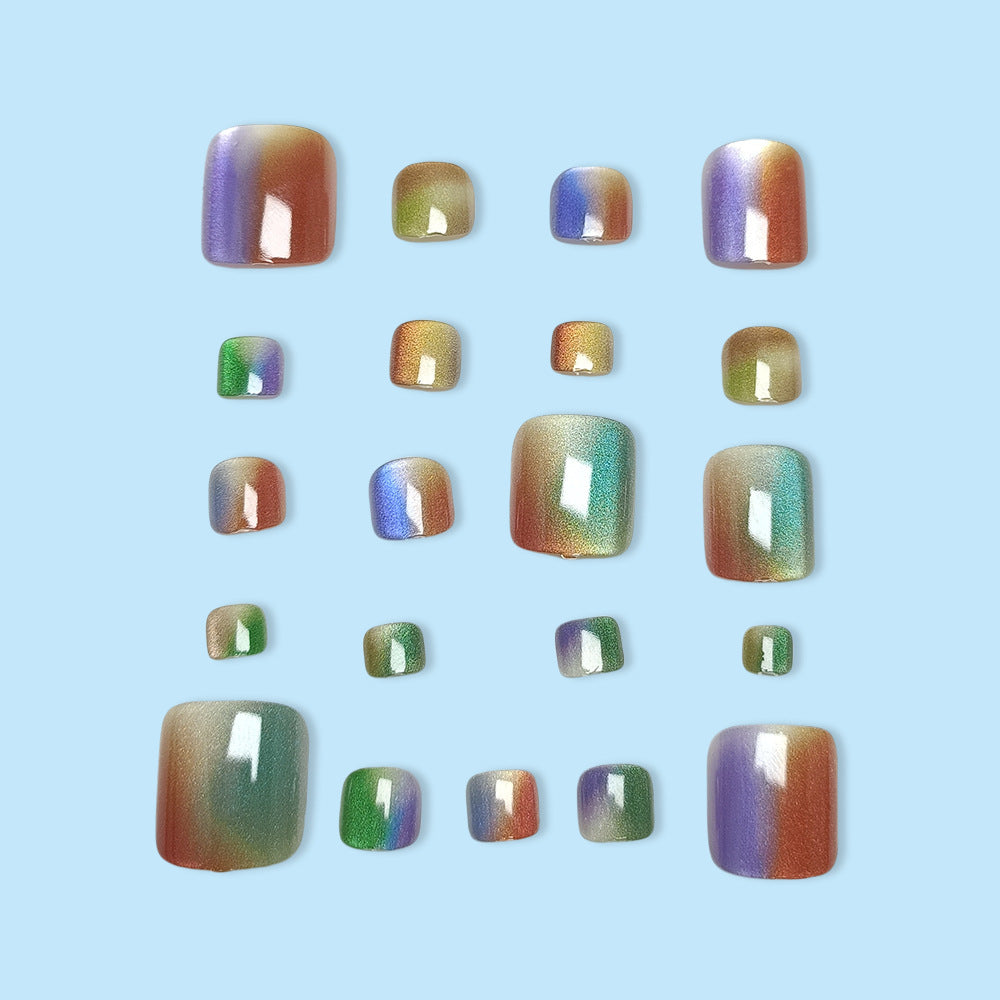 Regenbogenfarben Gradient Pediküre Set Brehn