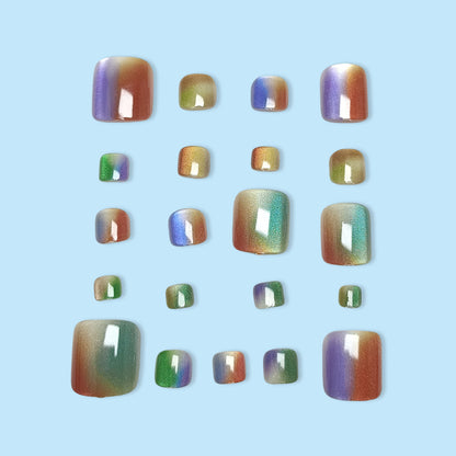 Regenbogenfarben Gradient Pediküre Set Brehn