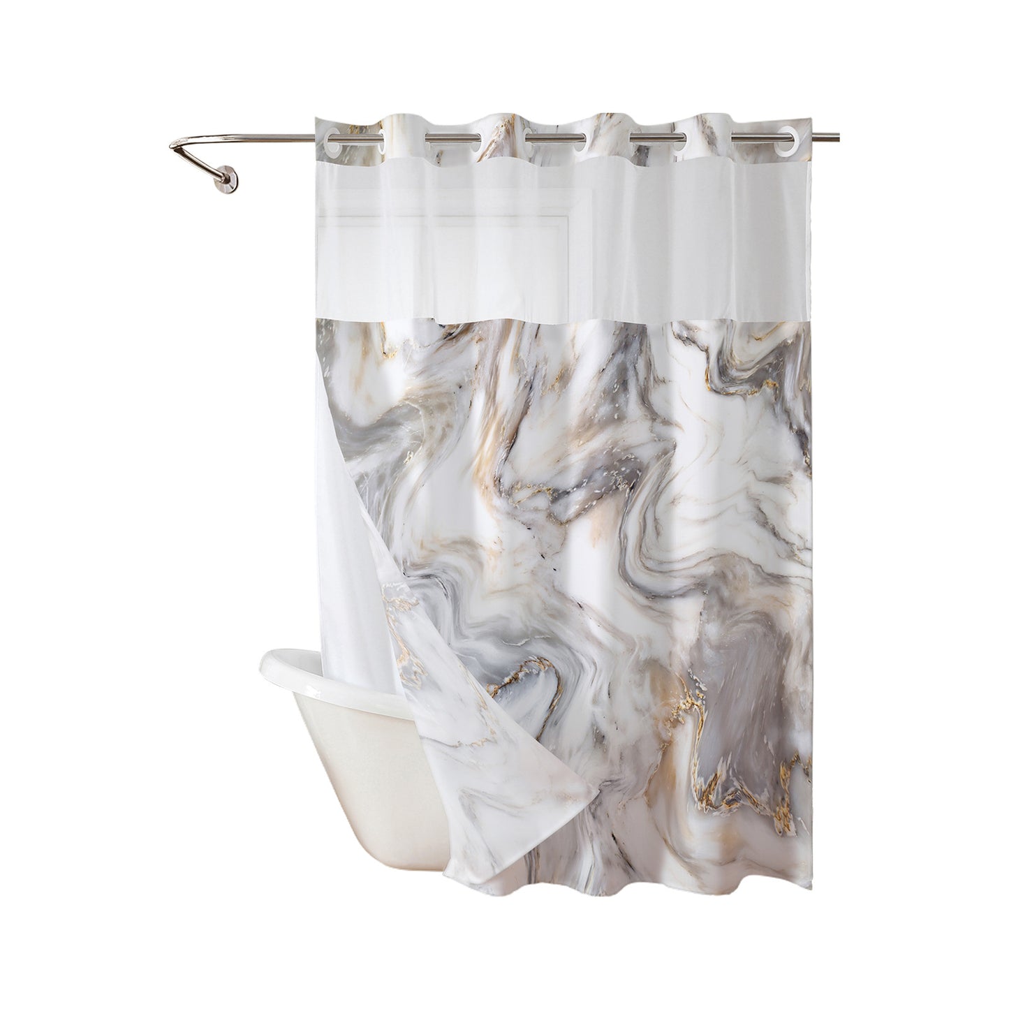 Marmor-Design Duschvorhang Brehn