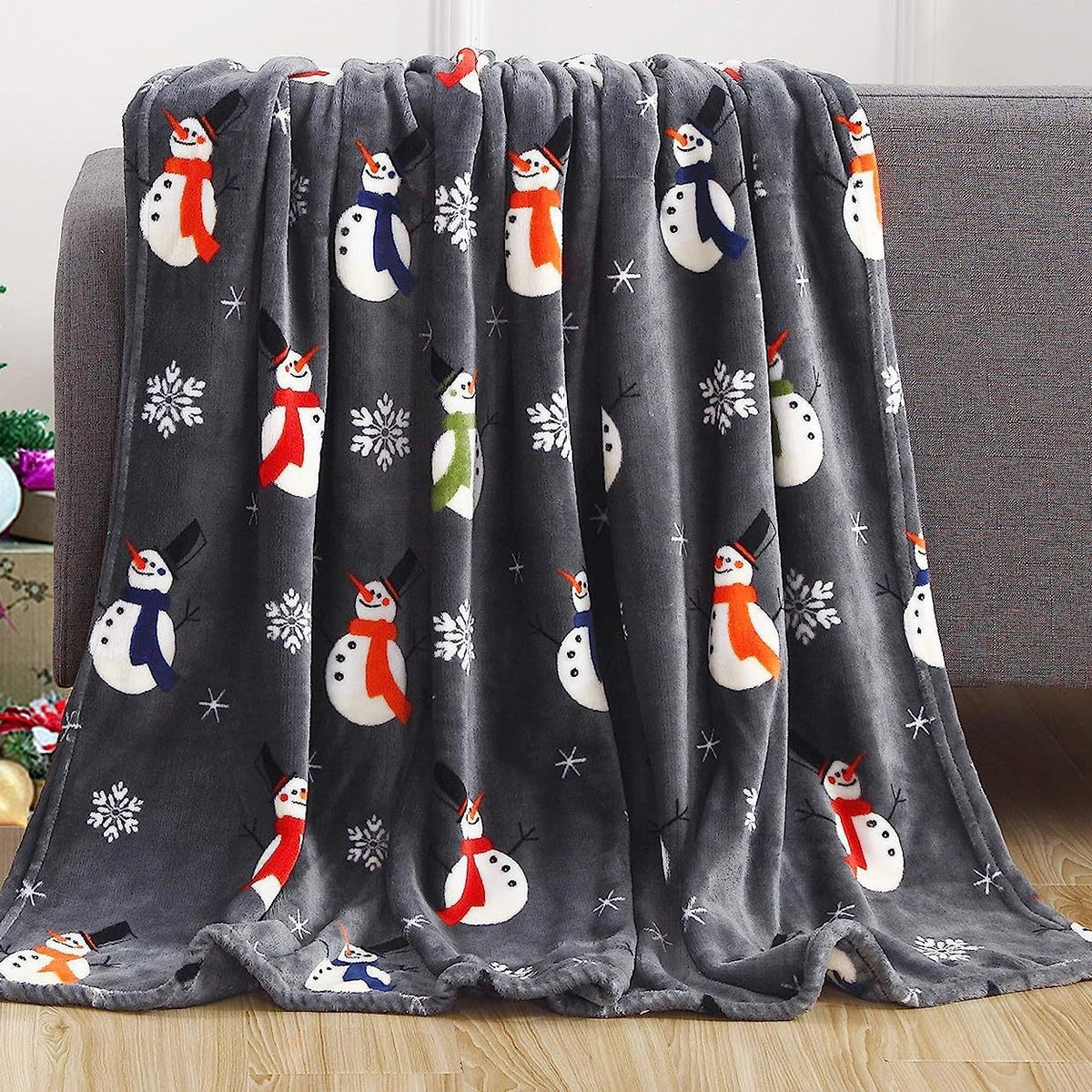 Festliche Santa-Themen Plüsch-Fleece-Decke